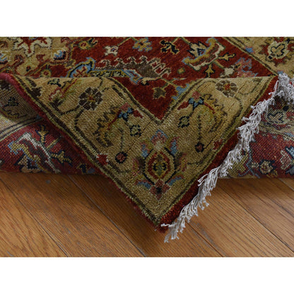 Heriz Wool Hand Knotted Rug Red Gold Color 2.7X19.10 -O087637