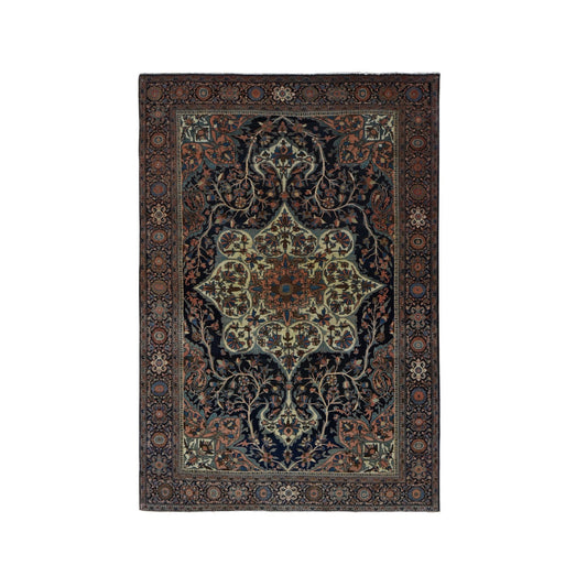 Antique Wool Hand Knotted Rug Brown Brown 4.4X6.9 -O087639