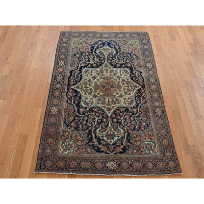 Antique Wool Hand Knotted Rug Brown Brown 4.4X6.9 -O087639