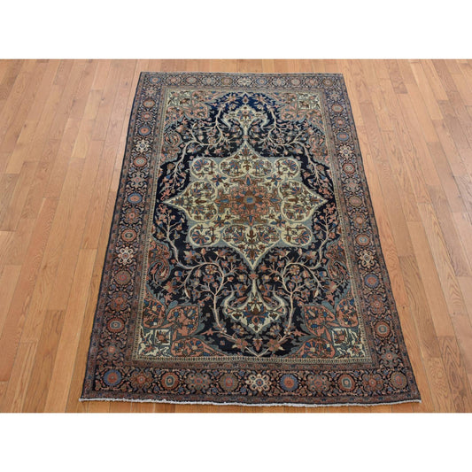 Antique Wool Hand Knotted Rug Brown Brown 4.4X6.9 -O087639