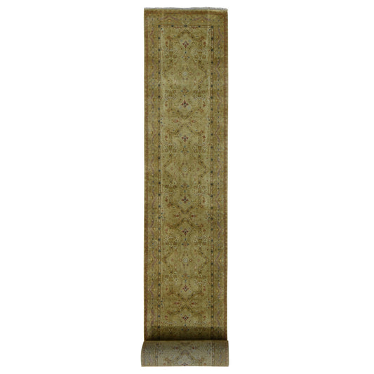 Fine Oriental Wool Hand Knotted Rug Brown No Border 3.0X23.3 -O087657