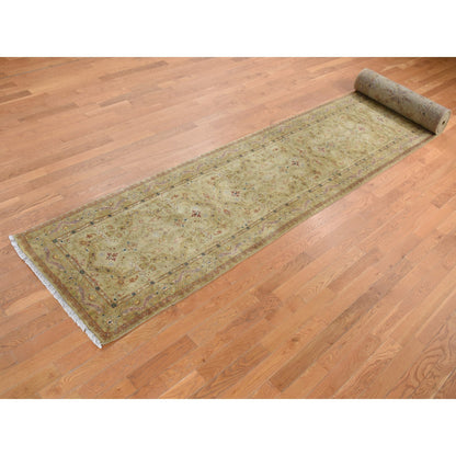 Fine Oriental Wool Hand Knotted Rug Brown No Border 3.0X23.3 -O087657