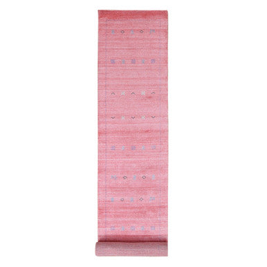 Modern and Contemporary Wool & Silk Hand Knotted Rug Pink Pink 2.8X13.6 -O087659