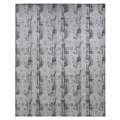 Wool and Silk Wool & Silk Hand Knotted Rug Grey No Border 11.9X14.10 -O087662
