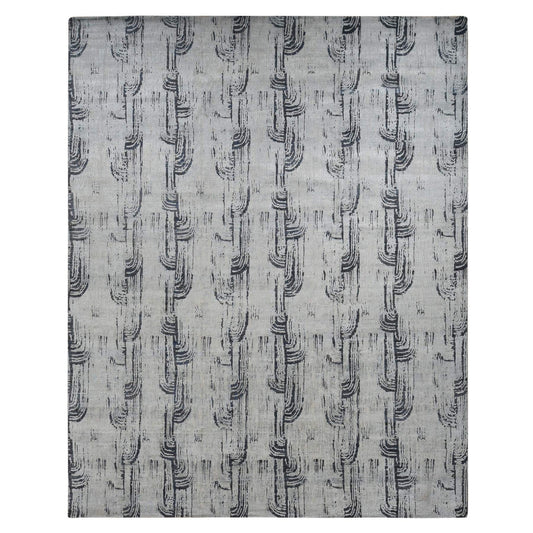 Wool and Silk Wool & Silk Hand Knotted Rug Grey No Border 11.9X14.10 -O087662