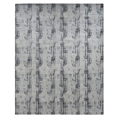 Wool and Silk Wool & Silk Hand Knotted Rug Grey No Border 11.9X14.10 -O087662