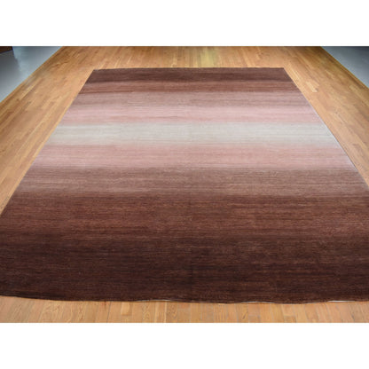 Modern and Contemporary Wool Hand Knotted Rug Brown No Border 12.4X15.0 -O087664
