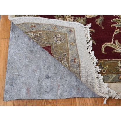 Rajasthan Wool & Silk Hand Knotted Rug Ivory Burgundy Red 12.0X15.3 -O087665