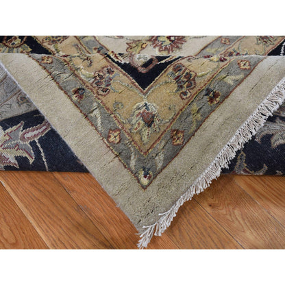 Rajasthan Wool & Silk Hand Knotted Rug Ivory Black 12.0X18.2 -O087666