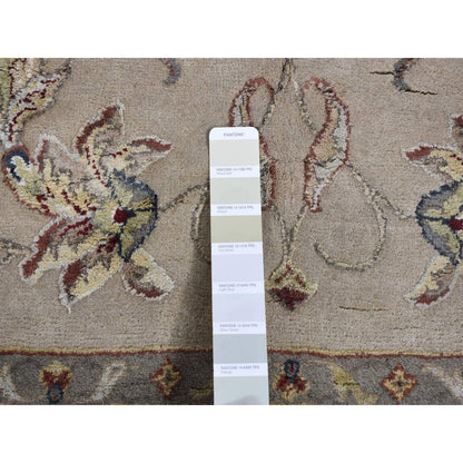 Rajasthan Wool & Silk Hand Knotted Rug Ivory 12.0x18.2 -O087666