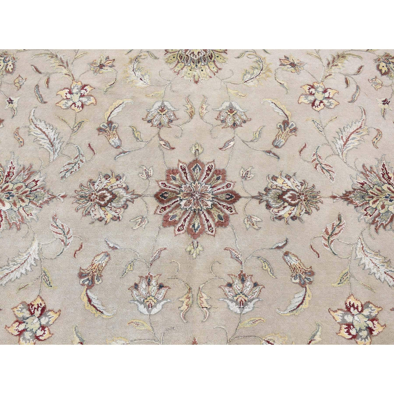 Ivory 12'0" x 18'2" Rajasthan Hand knotted Wool/Silk Rug - Sku: O087666