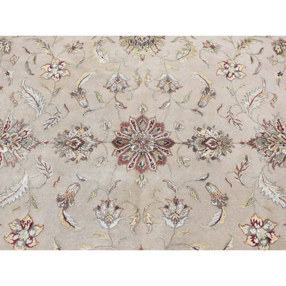 Rajasthan Wool & Silk Hand Knotted Rug Ivory 12.0x18.2 -O087666