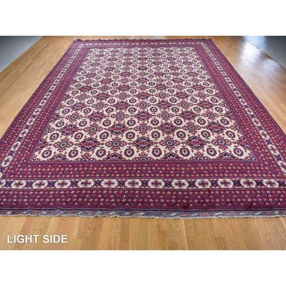 Tribal & Geometric Wool Hand Knotted Rug Ivory Ivory 13.0X19.4 -O087670