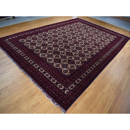 Tribal & Geometric Wool Hand Knotted Rug Ivory Ivory 13.0X19.4 -O087670