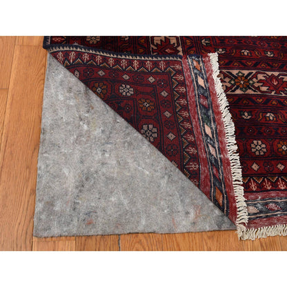 Tribal & Geometric Wool Hand Knotted Rug Red Ivory 12.10X19.7 -O087671
