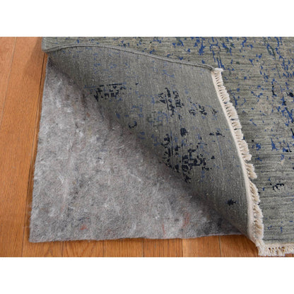 Modern and Contemporary Wool & Silk Hand Knotted Rug Grey No Border 3.1X5.0 -O087682