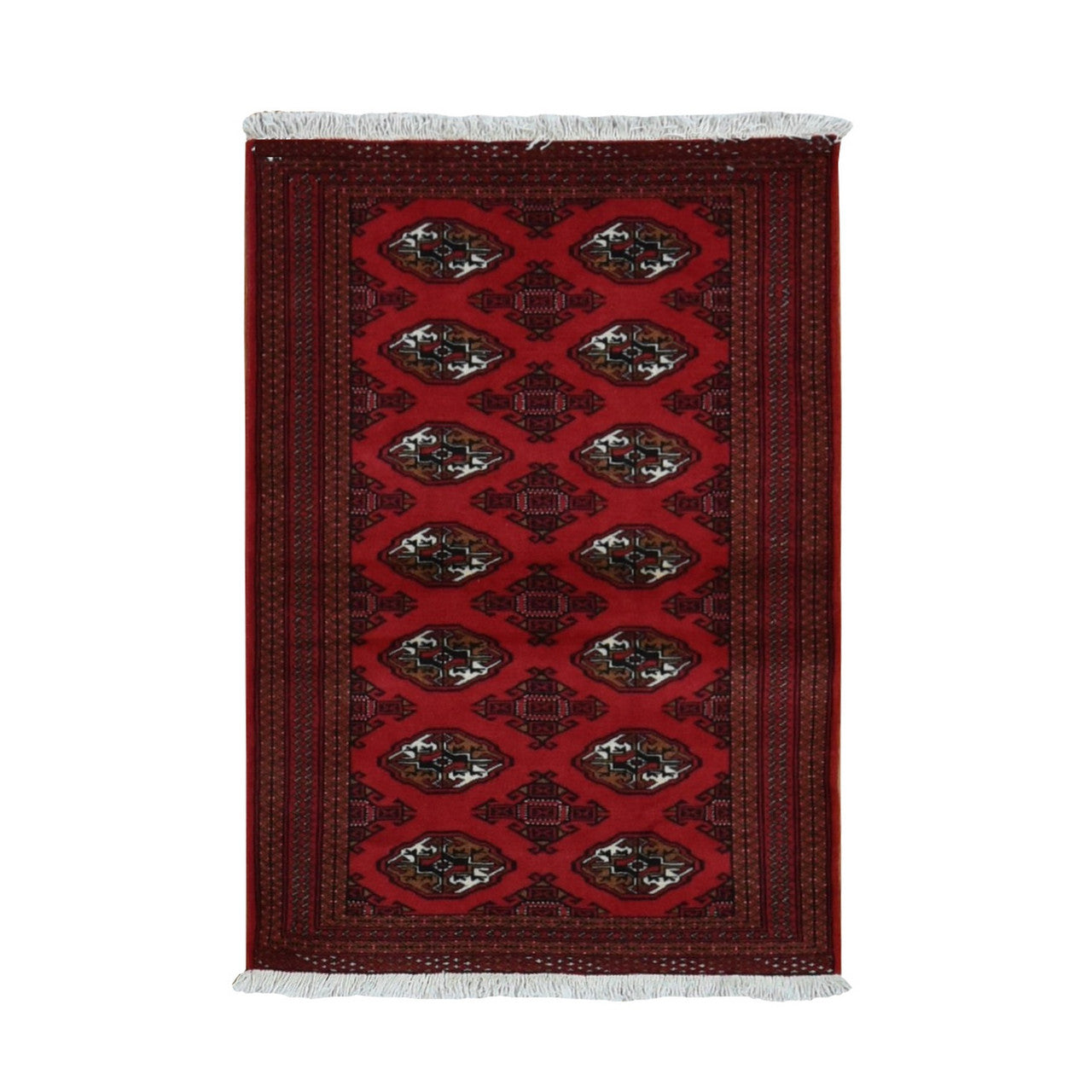Tribal & Geometric Wool Hand Knotted Rug Red Red 3.2X4.8 -O087683