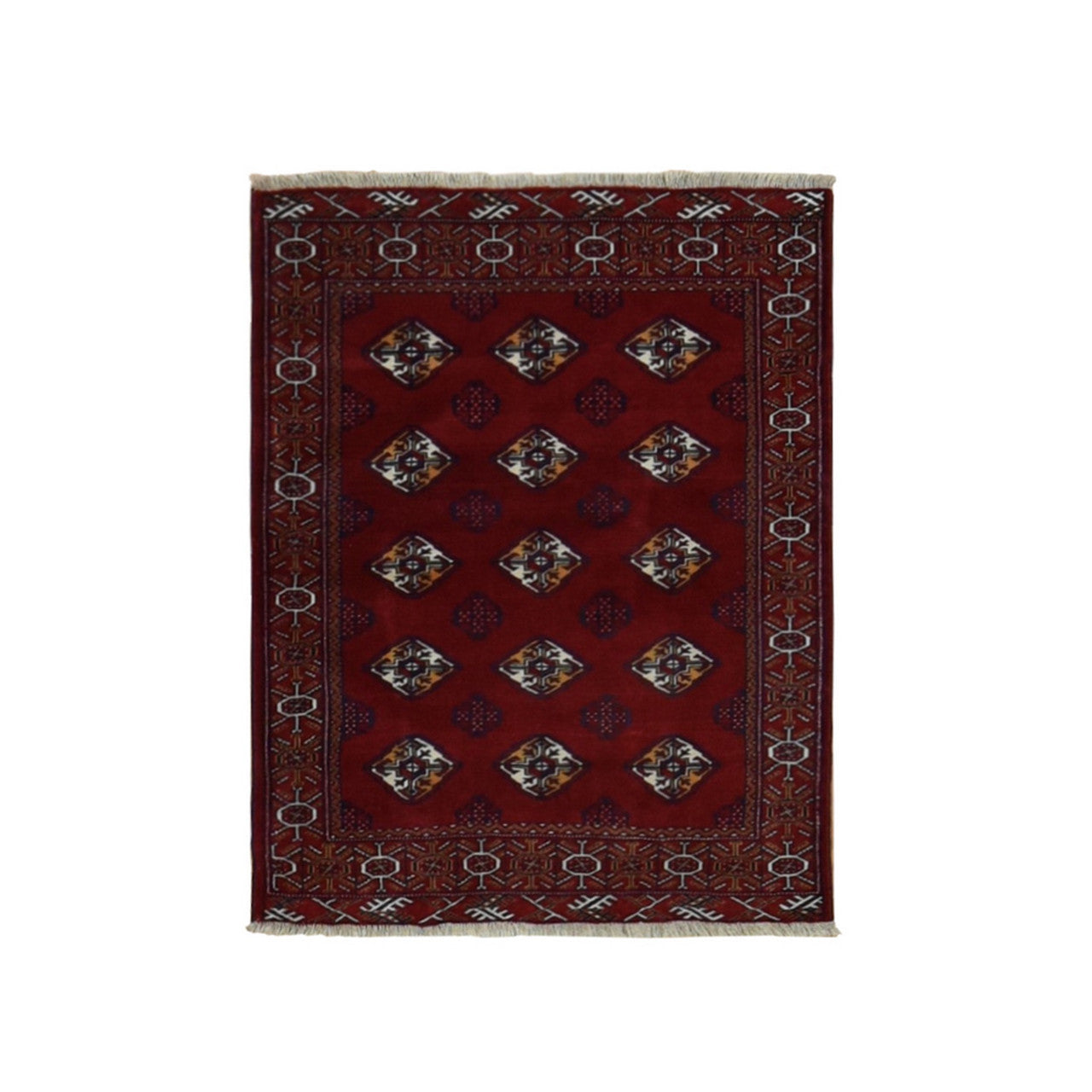 Persian Wool Hand Knotted Rug Red Red 3.3X4.2 -O087684