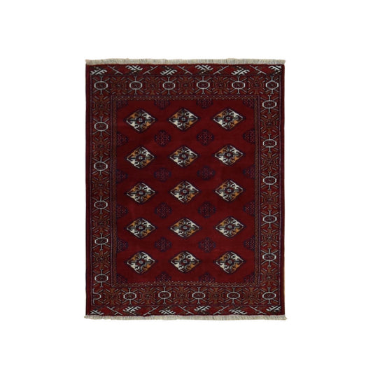 Persian Wool Hand Knotted Rug Red Red 3.3X4.2 -O087684