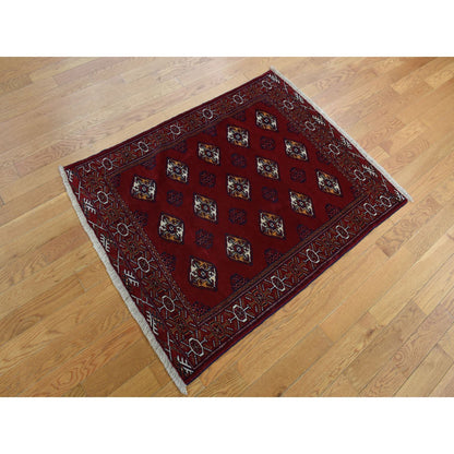 Persian Wool Hand Knotted Rug Red Red 3.3X4.2 -O087684