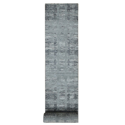 Modern and Contemporary Wool Hand Knotted Rug Grey No Border 2.6X17.10 -O087687