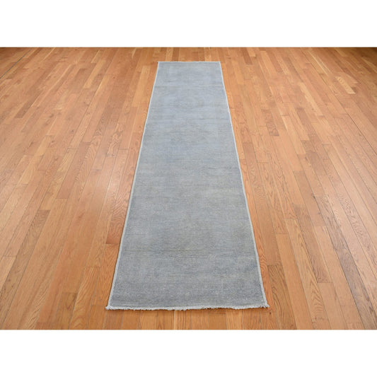 Oushak And Peshawar Wool Hand Knotted Rug Grey No Border 2.7X9.10 -O087691