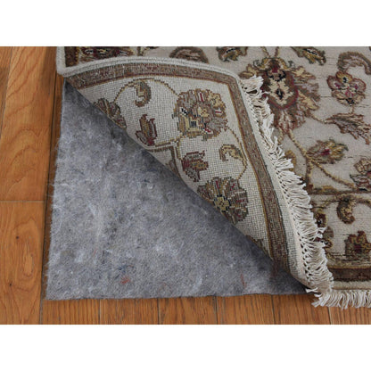 Rajasthan Wool & Silk Hand Knotted Rug Ivory 2.7x16.0 -O087694