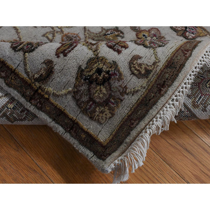 Rajasthan Wool & Silk Hand Knotted Rug Ivory 2.7x16.0 -O087694