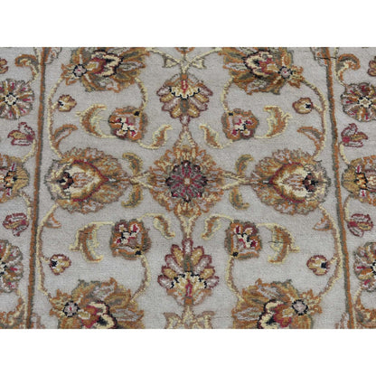 Rajasthan Wool & Silk Hand Knotted Rug Ivory 2.7x16.0 -O087694