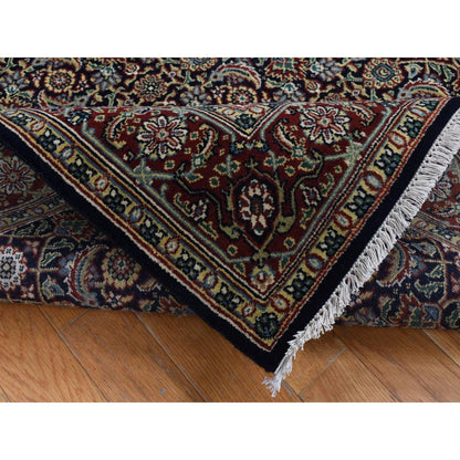 Fine Oriental Wool Hand Knotted Rug Black Red 4.2X19.10 -O087695