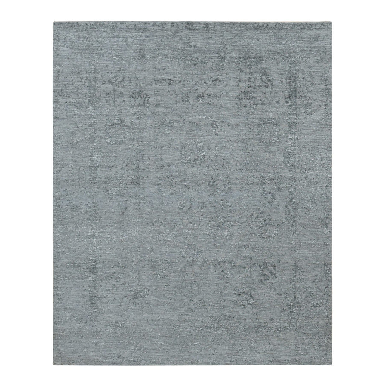Gray 8'0" x 10'0" Transitional Hand knotted Wool/Silk Rug - Sku: O087699
