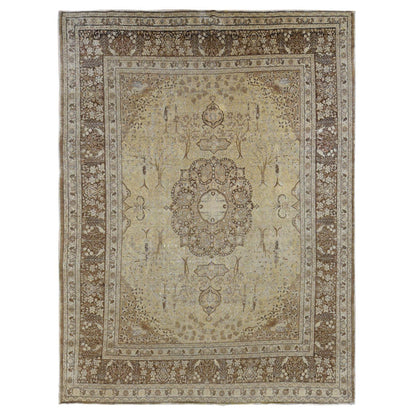 Antique Wool Hand Knotted Rug Brown Brown 9.2X12.5 -O087701