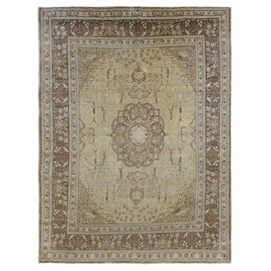 Antique Wool Hand Knotted Rug Brown Brown 9.2X12.5 -O087701