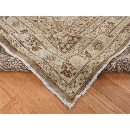 Antique Wool Hand Knotted Rug Brown Brown 9.2X12.5 -O087701