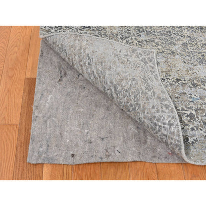Modern and Contemporary Wool & Silk Hand Knotted Rug Grey No Border 9.0X12.3 -O087703