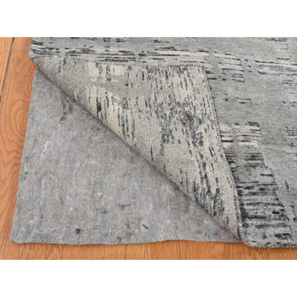Modern and Contemporary Wool Hand Knotted Rug Grey No Border 10.1X10.1 -O087705