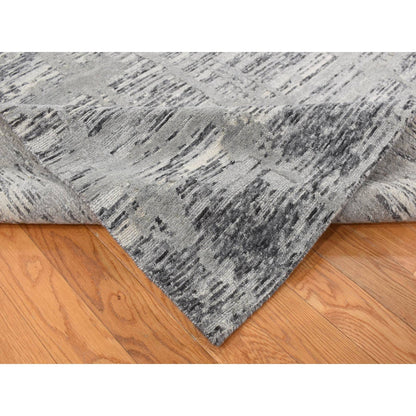 Modern and Contemporary Wool Hand Knotted Rug Grey No Border 10.1X10.1 -O087705