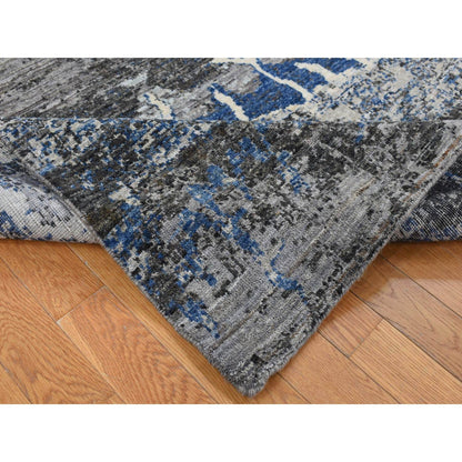 Modern and Contemporary Wool Hand Knotted Rug Grey No Border 8.1X10.1 -O087706