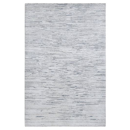 Modern and Contemporary Wool Hand Knotted Rug Ivory No Border 10.0X14.0 -O087708