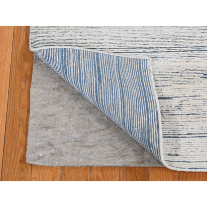 Modern and Contemporary Wool Hand Knotted Rug Ivory No Border 10.0X14.0 -O087708