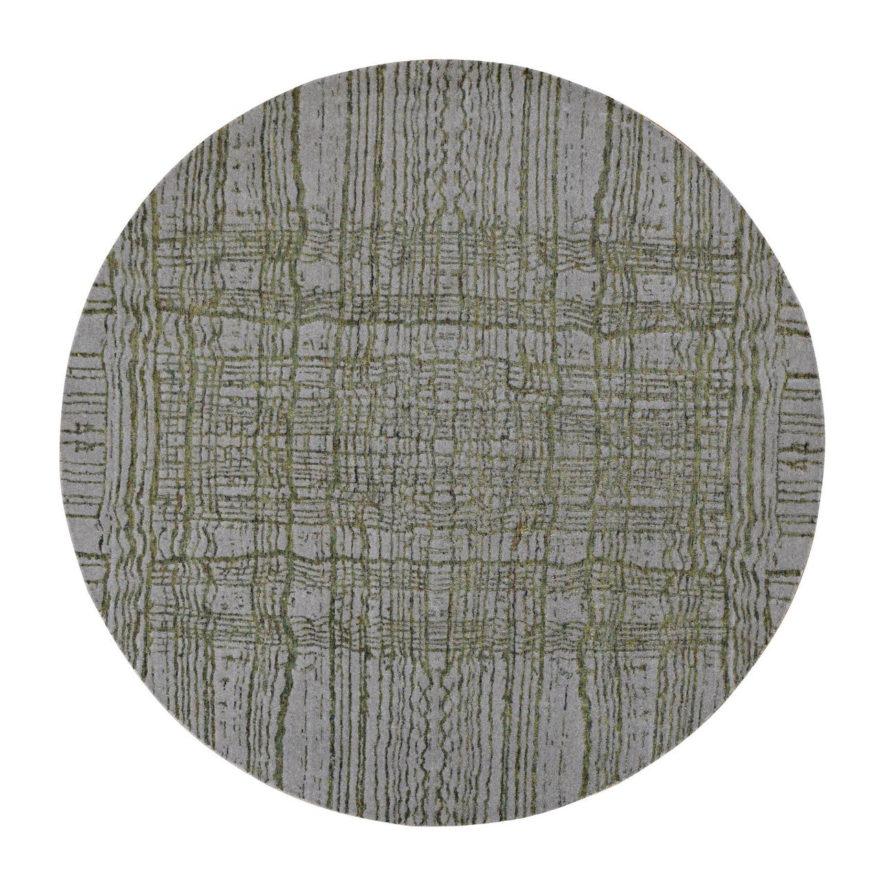 Gray 5'10" x 5'10" Modern and Contemporary Handloom Wool Rug - Sku: O087712