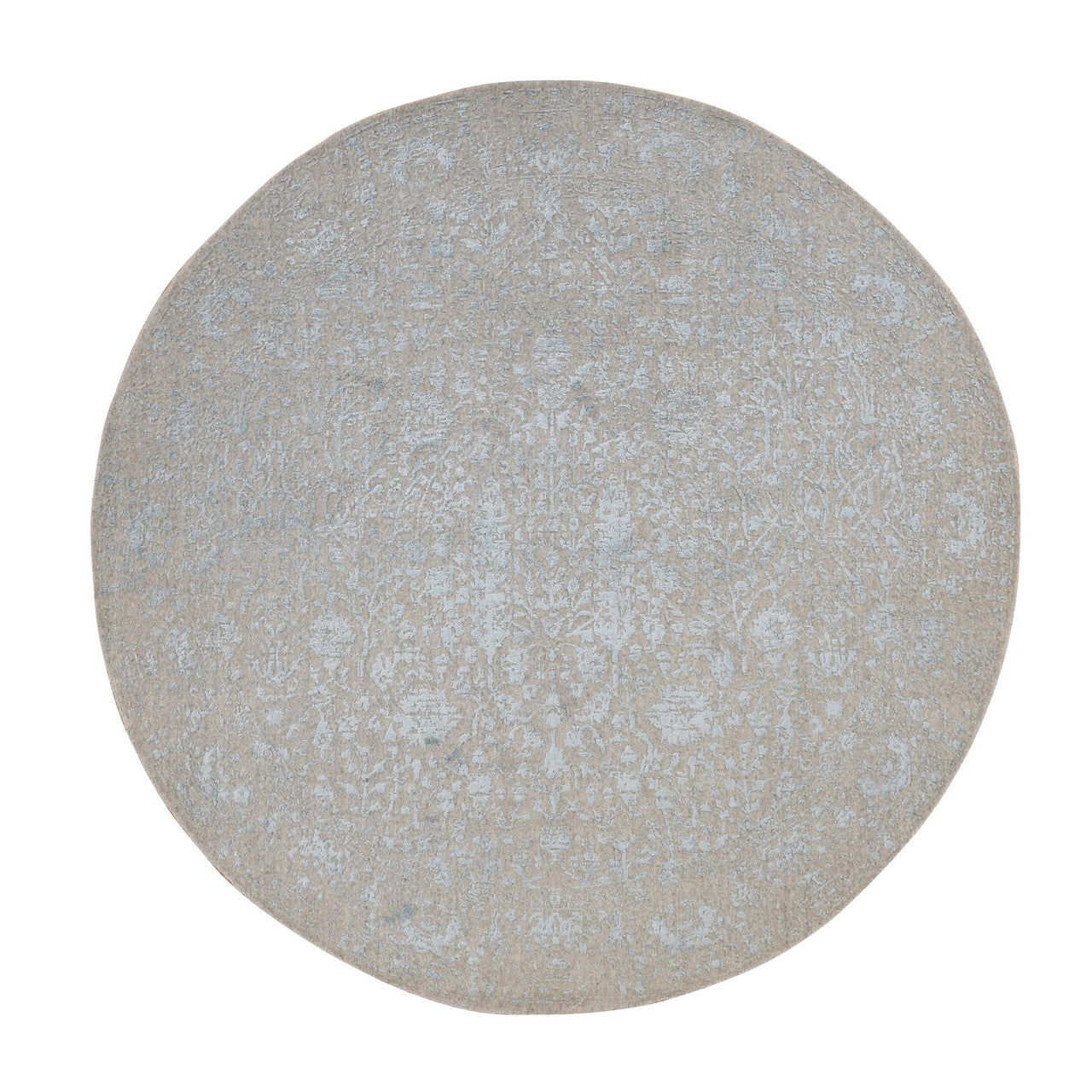 Gray 6'0" x 6'0" Transitional Handloom Wool Rug - Sku: O087713