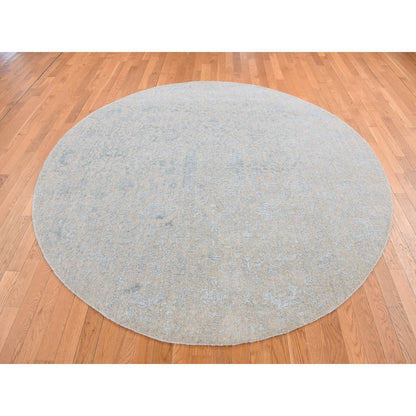Transitional Wool Hand Loomed Rug Grey No Border 6.0X6.0 -O087713