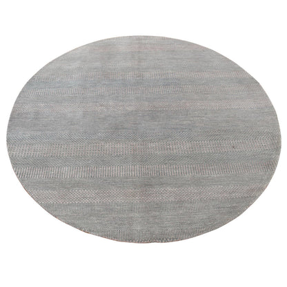 Modern and Contemporary Wool & Silk Hand Knotted Rug Grey No Border 6.0X6.0 -O087717