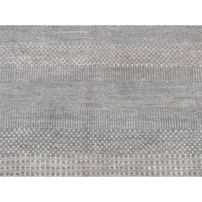 Modern and Contemporary Wool & Silk Hand Knotted Rug Grey No Border 6.0X6.0 -O087717
