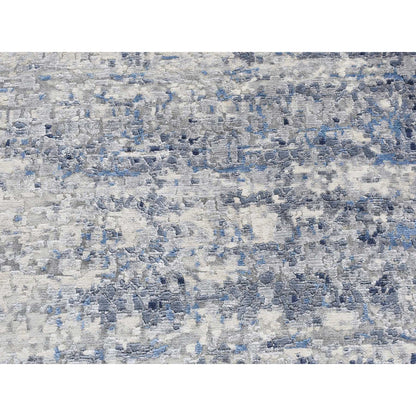 Modern and Contemporary Wool & Silk Hand Knotted Rug Blue No Border 6.0X6.0 -O087718