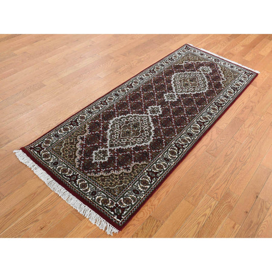 Fine Oriental Wool Hand Knotted Rug Red Ivory 2.8X6.10 -O087722