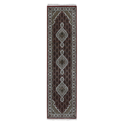 Fine Oriental Wool Hand Knotted Rug Red Ivory 2.8X10.5 -O087725