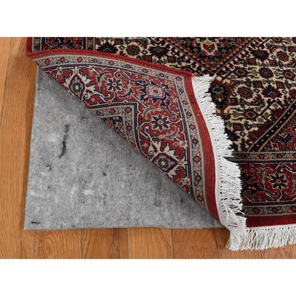 Fine Oriental Wool Hand Knotted Rug Ivory Red 2.9X11.4 -O087728
