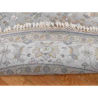 Heriz Wool Hand Knotted Rug Grey Ivory 8.1X8.1 -O087737